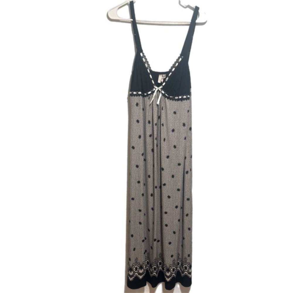 Y2K Night White and Black Nightgown